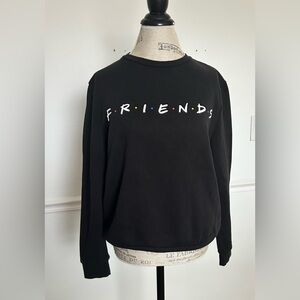 FRIENDS Black Crewneck Sweatshirt with Multicolor Dots